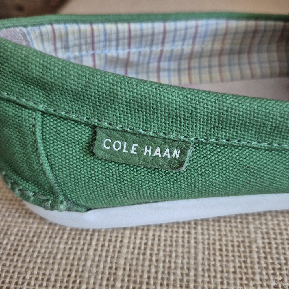 Cole Haan Penny Loafers Green Canvas Pinch Maine Classic Grand.OS Womens Sz 5.5 - Picture 5 of 13